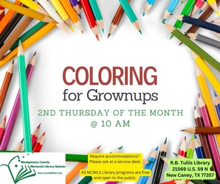 Coloring for Grownups at RB Tullis Library