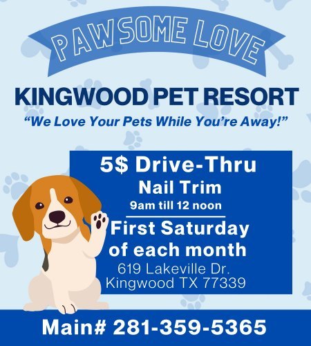 $5 Drive-Thru Nail Trim @ Kingwood Pet Resort