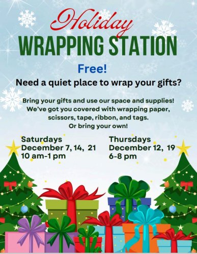 Tullis Library: Holiday Wrapping Station