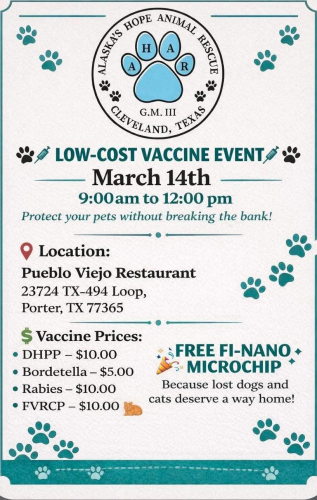 Alaska's Hope Animal Rescue - Low Cost Vaccine Event