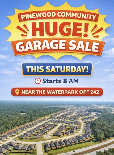 Pinewood at Grand Texas Garage Sale