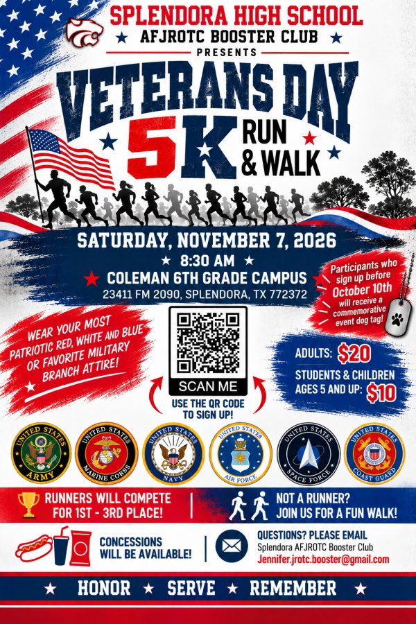 Splendora AFJROTC Veterans Day 5k